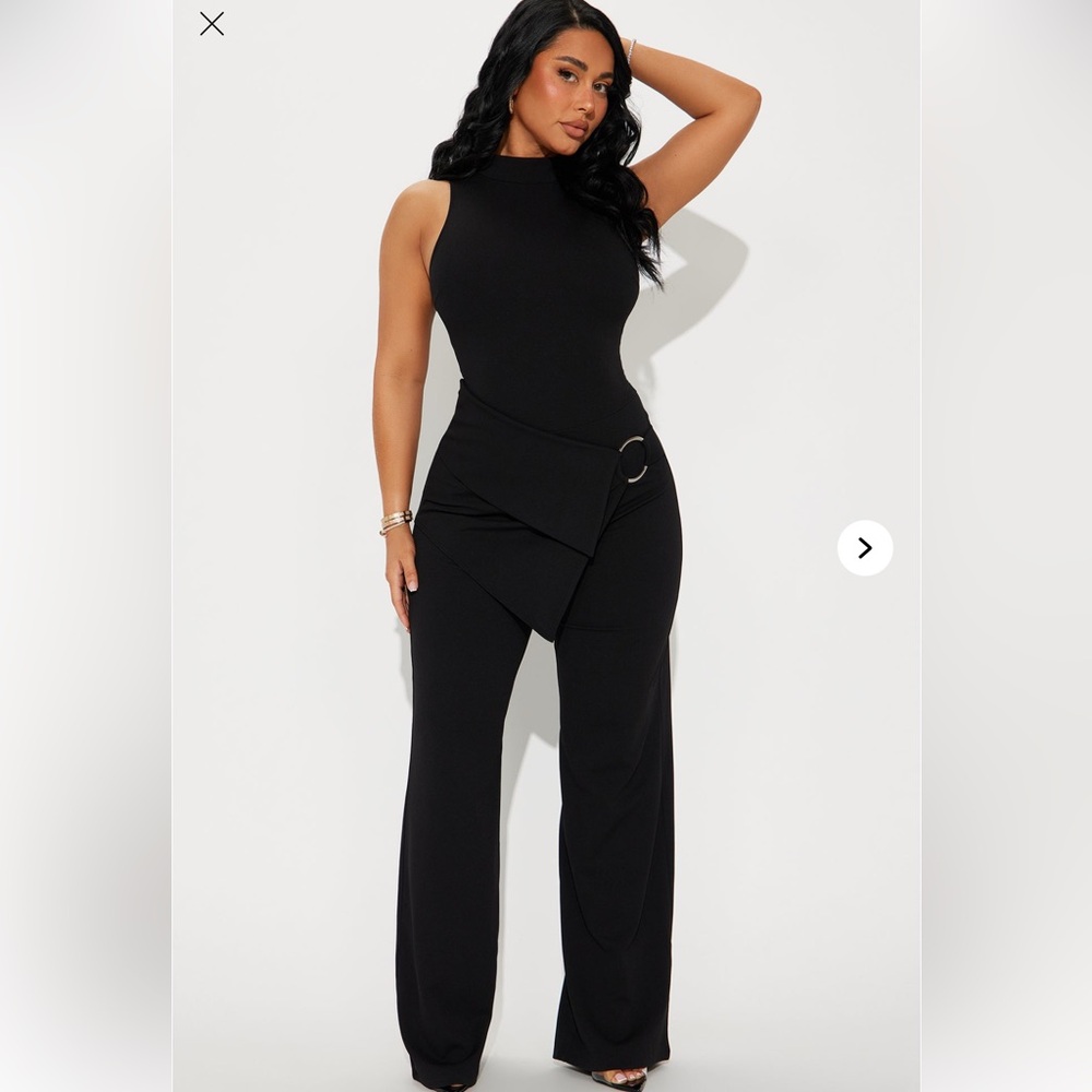 Valeria Fashion Nova Black Wide Leg Jumpsuit